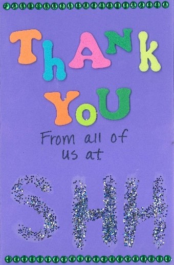 home-made thank you card