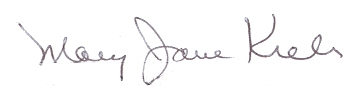 Mary Jane Krebs signature